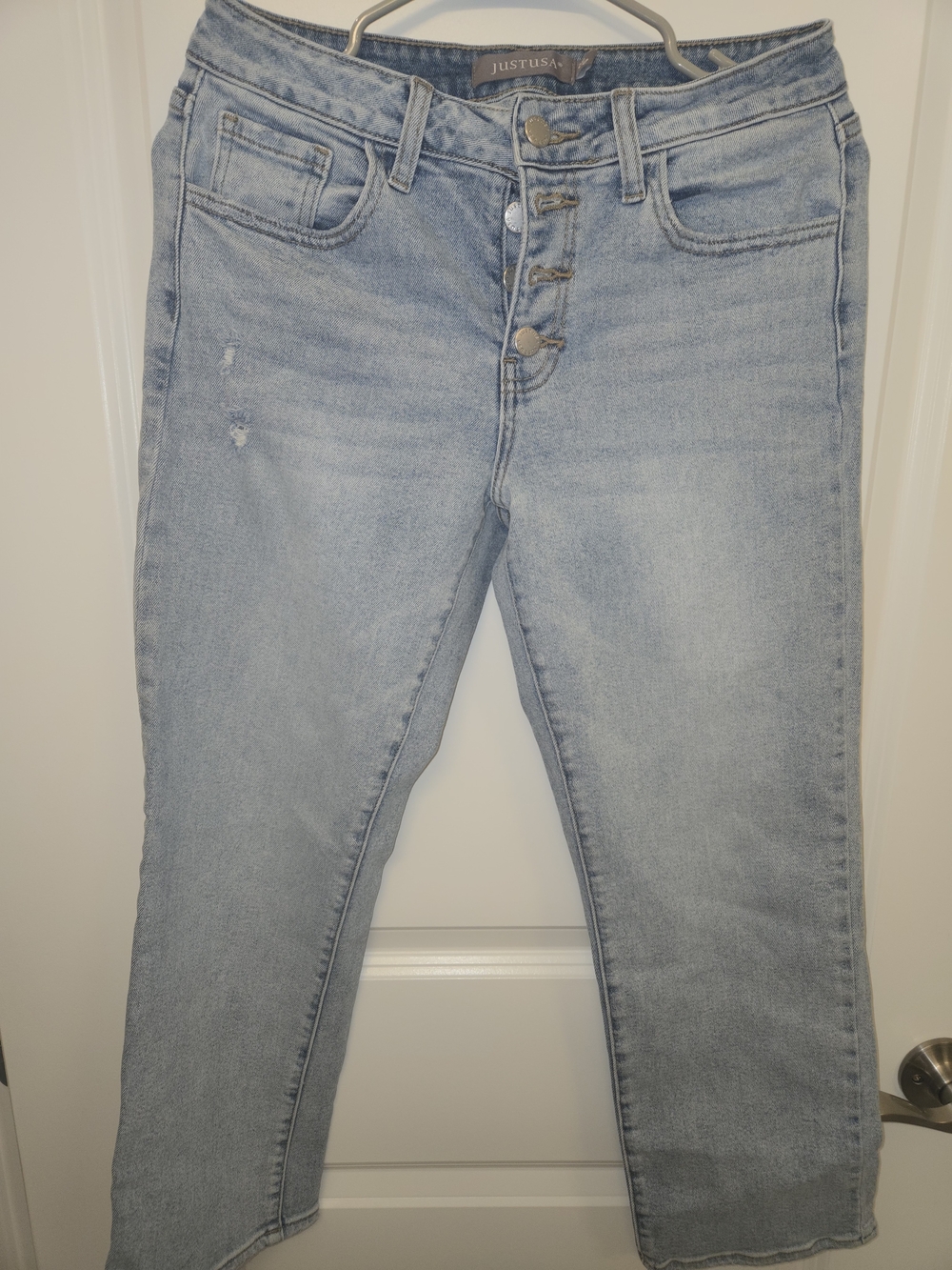Just USA Light Wash High-Rise Button-Fly Jeans
